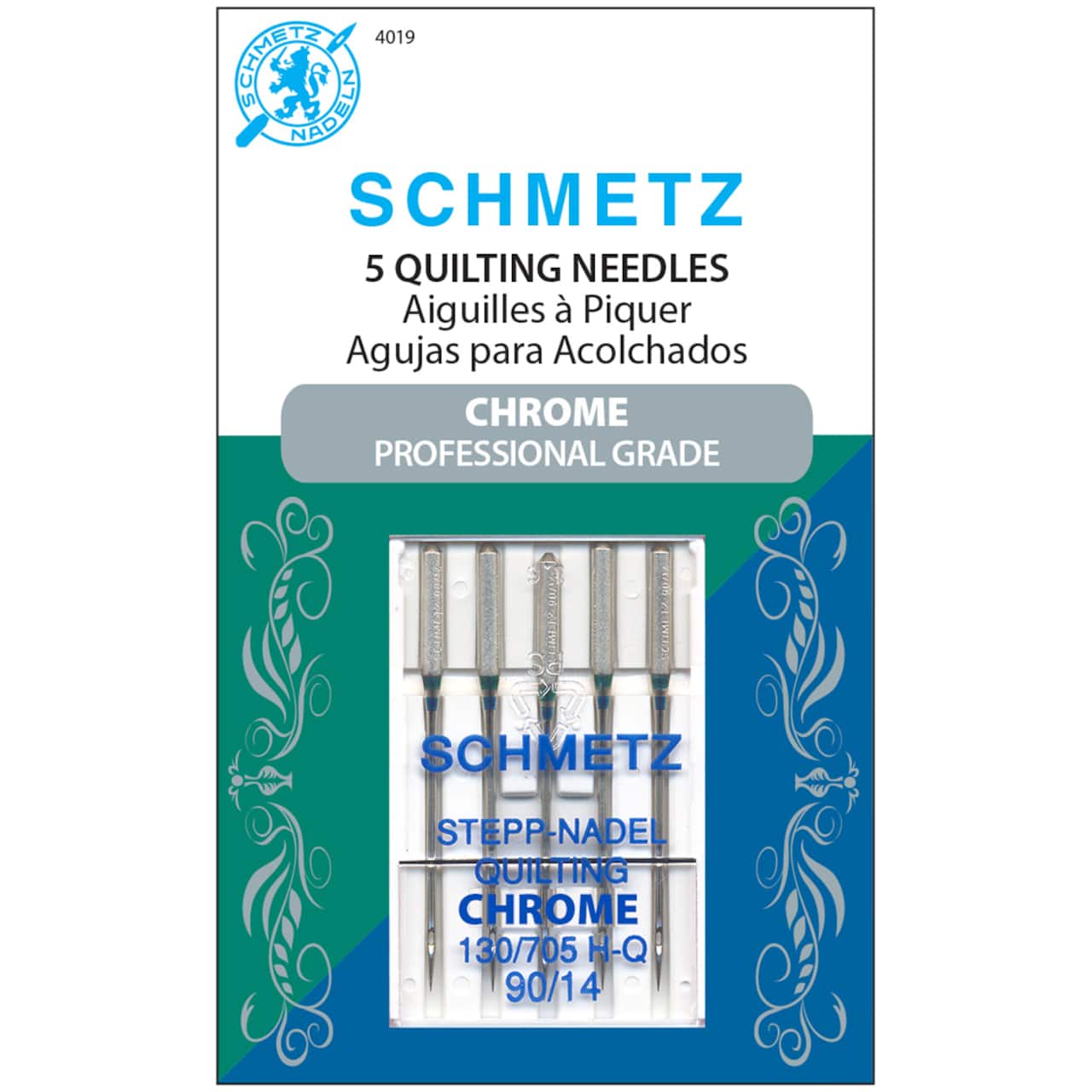 Euro-notions Schmetz Chrome Quilt Machine Needles, 90/14, 5ct.